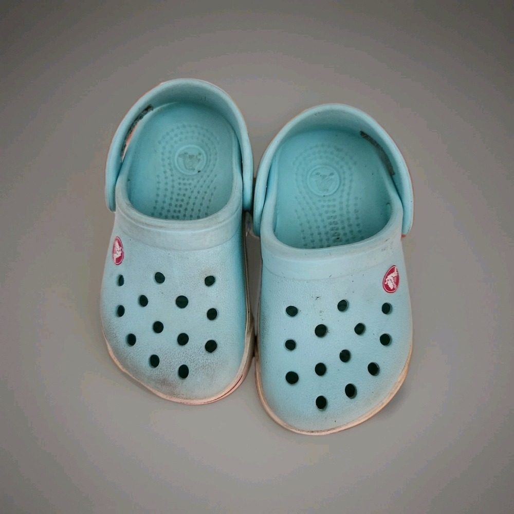 CROCS Crocband II Water Clogs‎ Ice Blue Candy Pink White Toddler's Size C4/C5